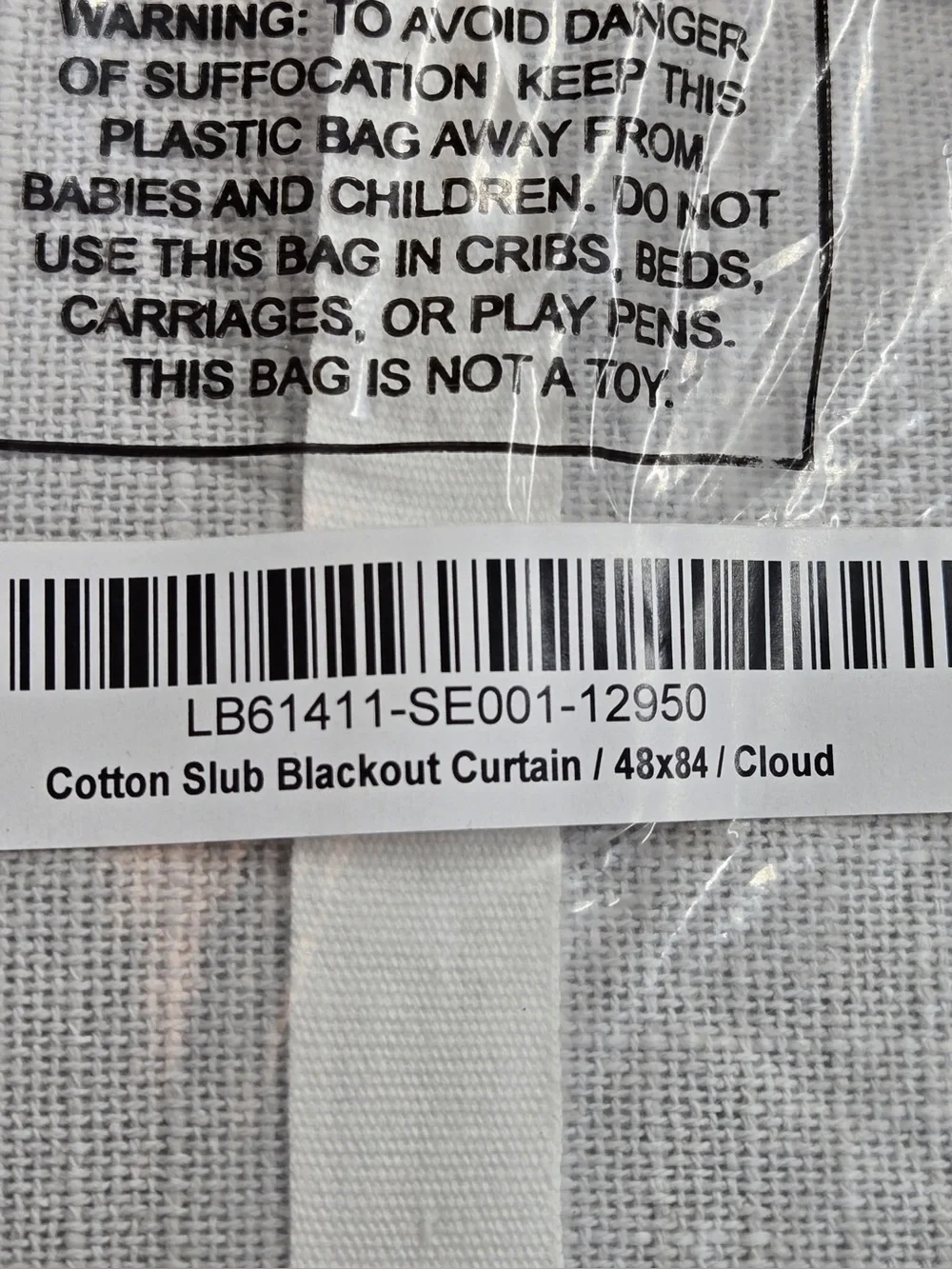 NWT QUINCE Set Of 2 48x84 Cotton Slub Blackout Curtains Cloud 0840